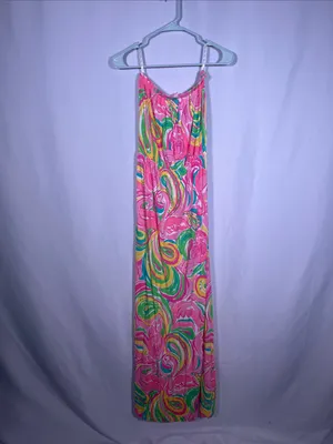 Lilly Pulitzer Womens Marlisa Maxi Dress Strapless Pink Xs thumbnail 2