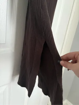 NWT Magaschoni Chocolate Brown Ribbed Sleeveless Midi Sweater Dress XL thumbnail 5
