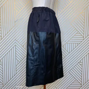 Zara Basic Black Faux Suede Leather Pencil‎ Skirt thumbnail 4