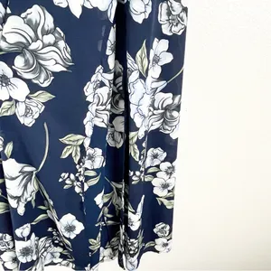 ALTAR’D STATE Blue Floral Smocked Bodice On/Off Shoulders Side Split Dress Small thumbnail 6