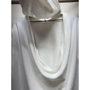 Alice + Olivia Elaine Hoodie Sz S Open Cowl Back French Terry‎ White Sweatshirt thumbnail 5