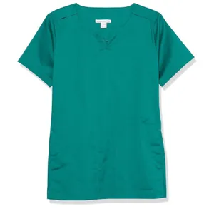 Amazon Essentials Scrub Top Classic Fit Split Neck Crew Women's 2X Green NWT thumbnail 4