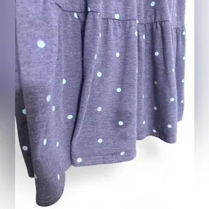 Source Unknown FREE with any purchase- Womens Medium Purple and White Polka Dot Dress thumbnail 2