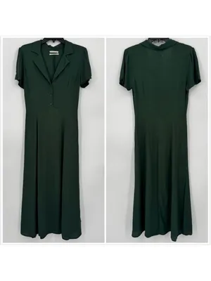 Urban Outfitters Green Short Sleeve Midi Dress XSP thumbnail 2