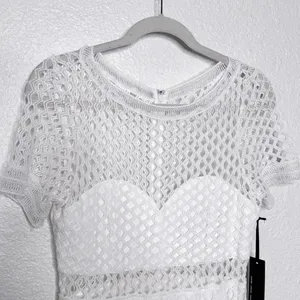 Lulus White Knot Crochet Mermaid Dress Sz M thumbnail 6