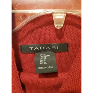 TAHARI Pure Luxe Sweater Red Mock Neck XL thumbnail 8