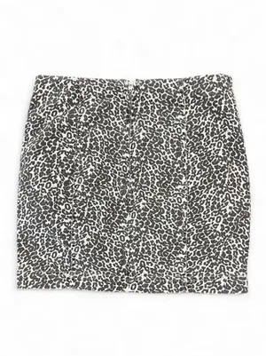 Free People Denim Leopard/Cheetah  Print Mini Skirt thumbnail 7