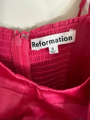 Reformation Marguerite Pink Flambé Dress thumbnail 7
