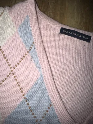 Brandy Melville Pink and blue Gingham sweater vest thumbnail 5