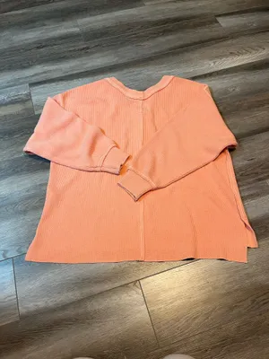 Aerie Wonder Peach Coral V-Neck Sweatshirt thumbnail 6