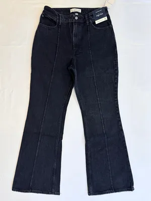 NWT Abercrombie & Fitch Curve Love HR Vintage Flare Jeans – Black Pintuck 30/10R thumbnail 7