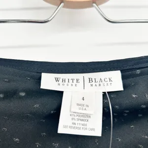NWT White House Black Market‎ Womens Black Silver Glitter Starburst Midi Skirt 4 thumbnail 4