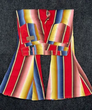 Free People Wrangler x Lainey Wilson Rodeo Ben Stripe Flare Jean 27 x 33 Western thumbnail 1