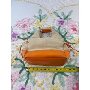 Bath & Body Works Canvas Orange Leather Trim Handle Bag‎ Women's Accessory thumbnail 10