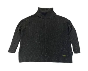 Michael Kors Women's Sweater Turtleneck Black Wool‎ Blend Waffle-knit Size Large thumbnail 1
