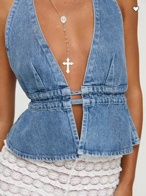 Princess Polly Sequoia Denim Top thumbnail 2