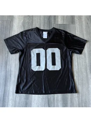 NFL Team Apparel Women Raiders V Neck Jersey Black Gray 00 Vegas Football M thumbnail 3
