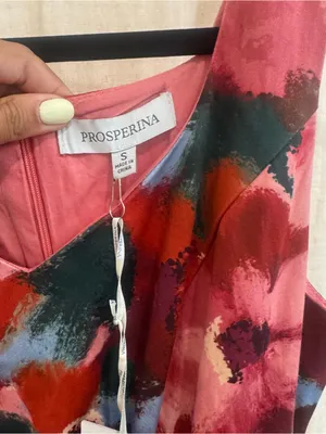 Prosperina Diana Pink Multi Floral Print Cotton Belted Midi Dress thumbnail 5