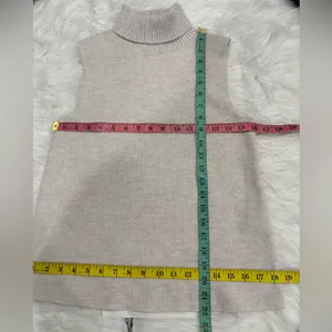 Zara Women's Beige Sleeveless Turtleneck Sweater Size S thumbnail 3