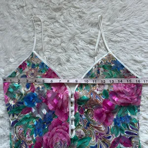 Victoria's Secret Teddy Bodysuit Vintage Gold Label Lingerie Sheer Floral Sz M thumbnail 10