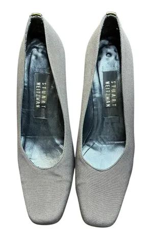 Stuart Weitzman Shoes Womens Size 6C‎ Gray Block Heel Square Toe Dress Pumps thumbnail 1
