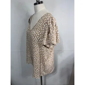 Vine & Love Polka Dot‎ Flutter Sleeve Boho Cottagecore Blouse USA Made Women's M thumbnail 9