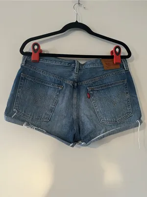 Levi's 501 Womens Denim Cutoff Shorts 31 Button Fly Medium Wash Western thumbnail 4