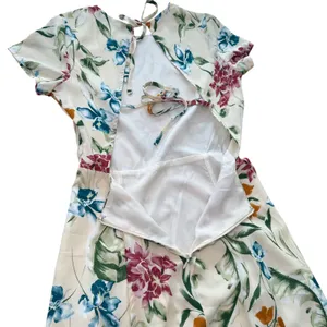 Lulus XS Floral Midi Dress Tie Back Slit Tropical Summer‎ Vacation thumbnail 8