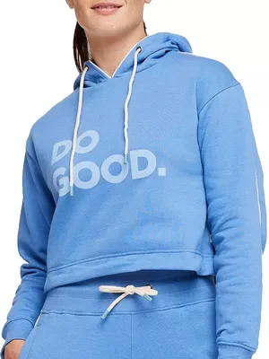 Cotopaxi Do Good Crop Hoodie Womens Large Lupine Blue Organic Sweatshirt thumbnail 1