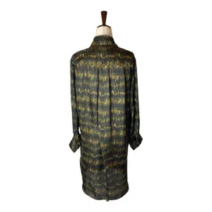 Isabel Marant Black And Gold Long Sleeve Pleated Draped Mini‎ Dress Size M thumbnail 2