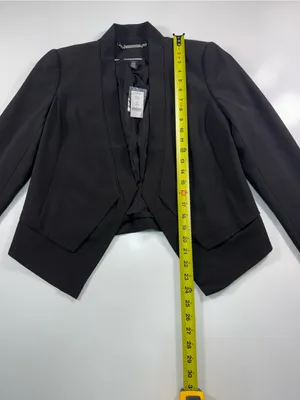 White House Black Market Black Draped Open-Front Blazer NWT thumbnail 3