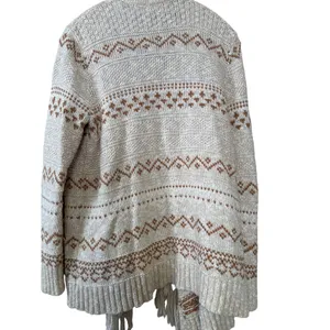 Old Navy Sweater Open Cardigan Fringe Drape Oatmeal SzXL‎ thumbnail 7