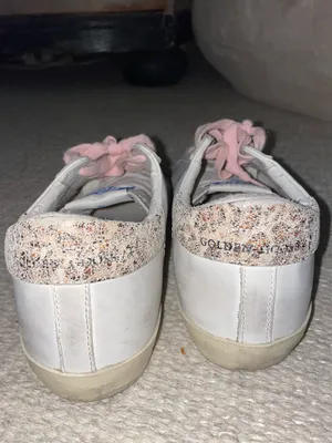 Golden Goose Super-Star Sneakers in white and pink thumbnail 9