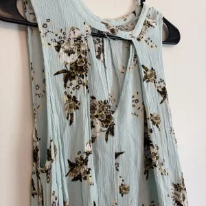 Free People Floral Tree Swing Tunic Dress‎ Keyhole Neck Sleeveless Short Mint S thumbnail 4