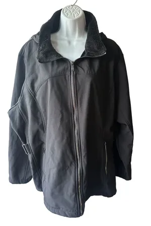 ZeroXposur Women’s Black Softshell Jacket Fleece Collar Full Zip 3X Outdoor thumbnail 1