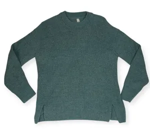 Lululemon womens size 10 merino wool sweater green knit pullover crew neck tide thumbnail 1