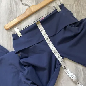 Edikted Foldover Pants cotton wide leg womens Navy Blue (xsmall) yoga athleisure thumbnail 8