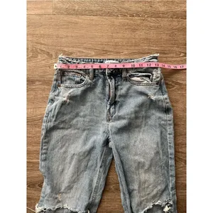 And Now This Distressed Mom Straight Leg Jeans Womens 24 Light Acid Wash Ripped thumbnail 10