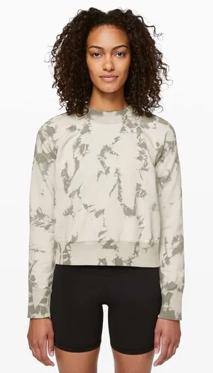 Lululemon Ready to Roll Crew Shibori Dove Grey Cement Grey Sweatshirt XS/S 612 thumbnail 1