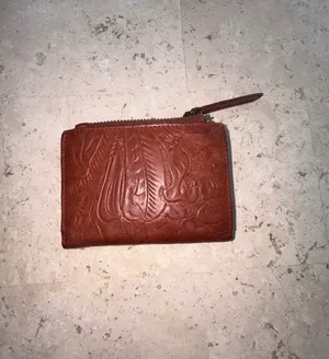 American Leather Co. Embossed Leather Small Wallet Brown thumbnail 2