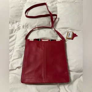 Red and Black Patterned Leather Crossbody Bag thumbnail 2