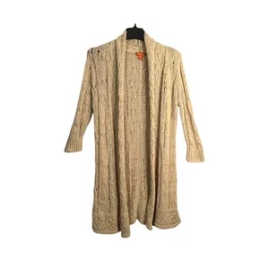 Tommy Bahama Sweater Womens Size XS Tan Long Open Front Knit Duster Cardigan thumbnail 2