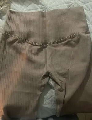 Amazon Light Brown Ribbed Leggings thumbnail 5