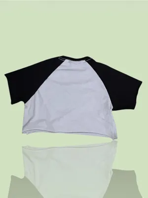 VANS x Antihero Collaboration Wht & Blk short sleeve raglan cropped graphic Tee thumbnail 2