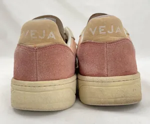VEJA V-10 Multico Nude Colorblock Sneakers Suede Leather Pink Blue Cream Size 8 thumbnail 7