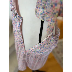 For Love & Lemons Phoebe Pink Floral Puff Sleeve Milk Maid Mini Dress Fairy thumbnail 8
