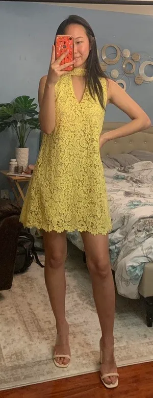 Blu Pepper Yellow Lace Dress thumbnail 1