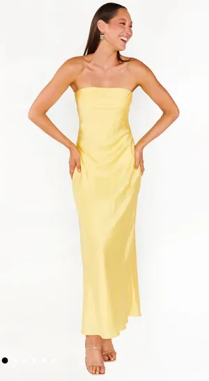 NWOT SHOW ME YOUR MUMU - Taylor Tube Dress size small Color Yellow Luxe thumbnail 2
