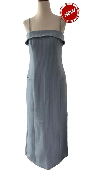 Abercrombie&Fitch Blue Pinstripe Maxi Dress Women Sz Small NWT MSRP $110 | 21-2 thumbnail 1