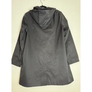 Lauren Ralph Lauren Black Hooded Button Front Trench Coat Jacket XL thumbnail 3